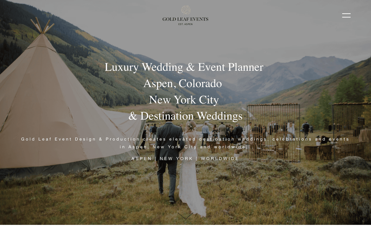Gold Leaf Event Design website